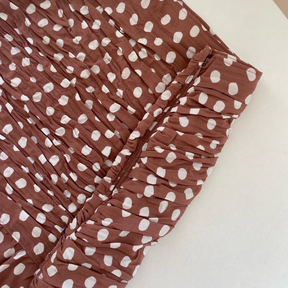 ABERCROMBIE & FITCH Polka Dot Ruffled Brown / White Skirt - XS - Picture 4 of 8